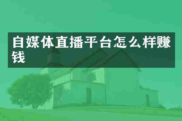 自媒体直播平台怎么样赚钱