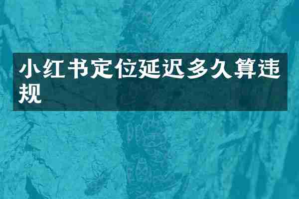 小红书定位延迟多久算违规