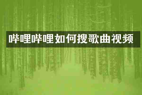 哔哩哔哩如何搜歌曲视频
