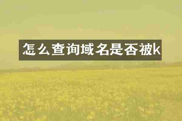 怎么查询域名是否被k