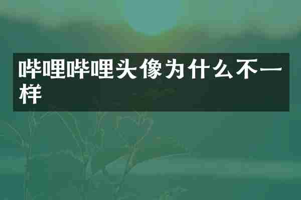 哔哩哔哩头像为什么不一样