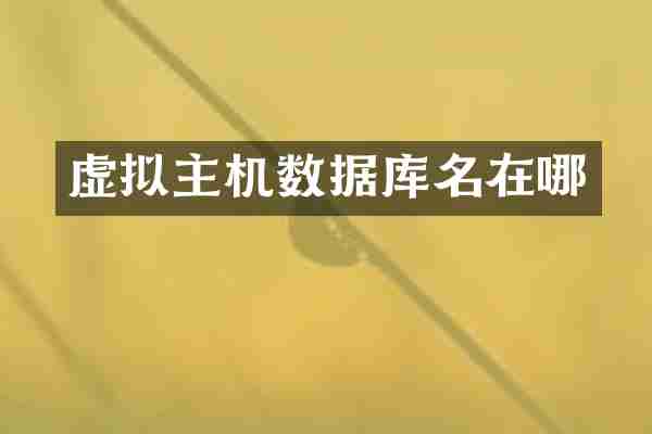 虚拟主机数据库名在哪