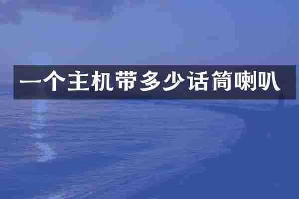 一个主机带多少话筒喇叭