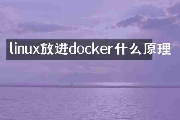 linux放进docker什么原理