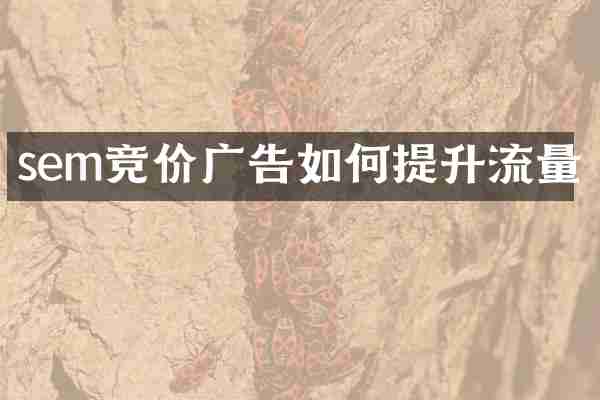 sem竞价广告如何提升流量