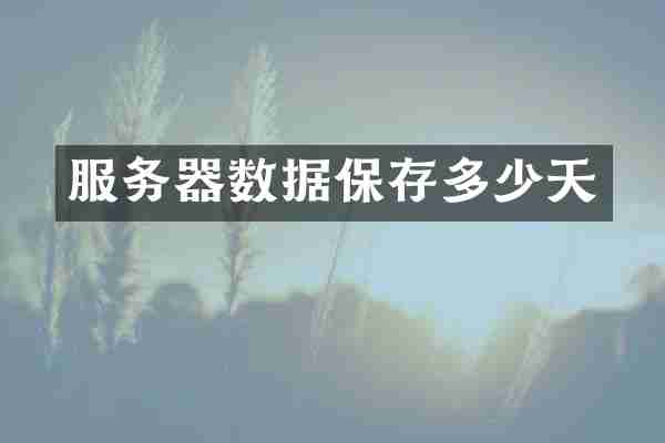 服务器数据保存多少天