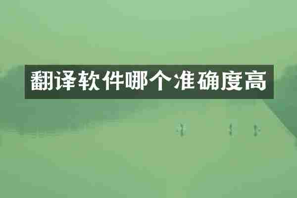 翻译软件哪个准确度高