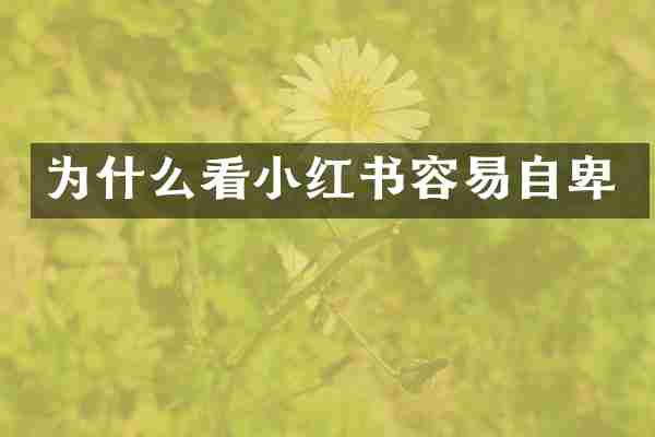 为什么看小红书容易自卑