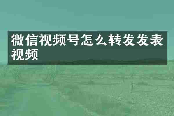 微信视频号怎么转发发表视频