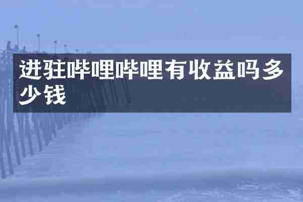 进驻哔哩哔哩有收益吗多少钱