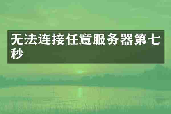 无法连接任意服务器第七秒