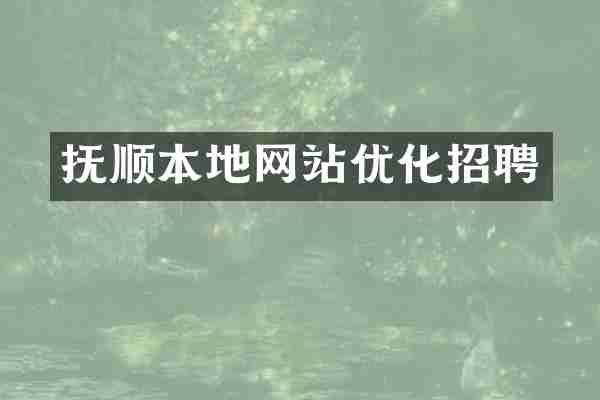 抚顺本地网站优化招聘