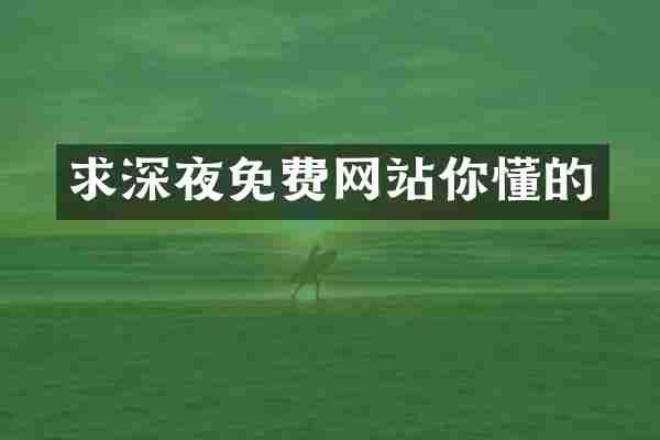 求深夜免费网站你懂的