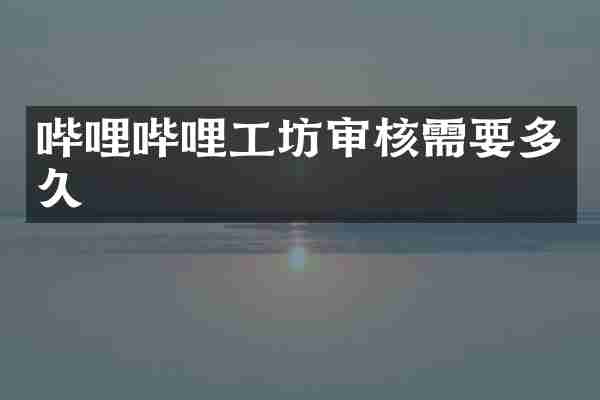 哔哩哔哩工坊审核需要多久