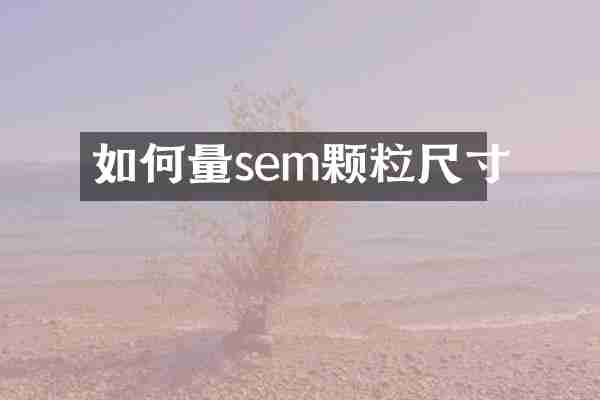 如何量sem颗粒尺寸