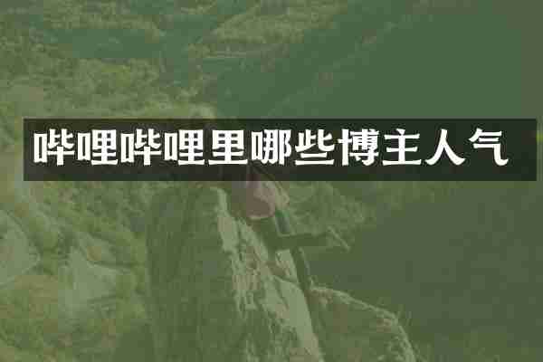 哔哩哔哩里哪些博主人气