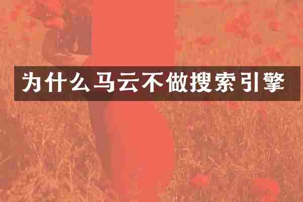 为什么马云不做搜索引擎
