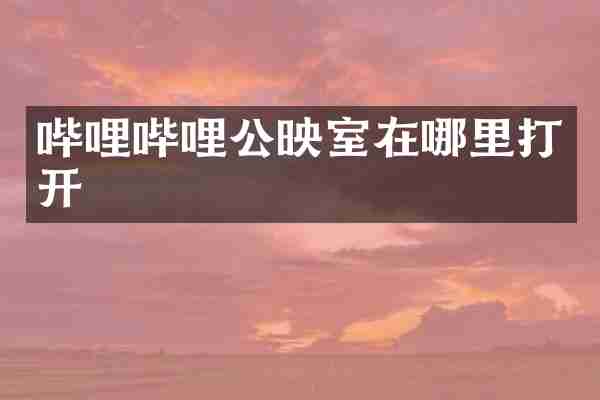 哔哩哔哩公映室在哪里打开