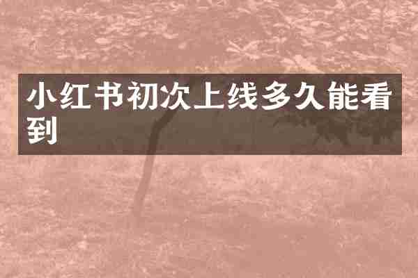 小红书初次上线多久能看到