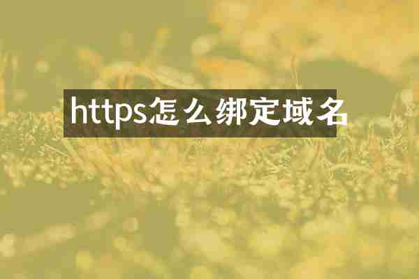 https怎么绑定域名