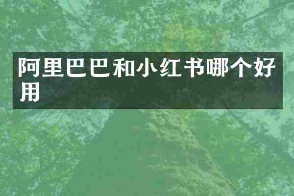 阿里巴巴和小红书哪个好用