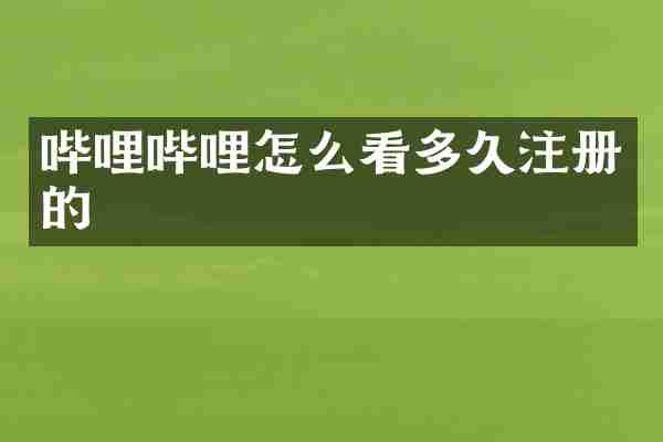哔哩哔哩怎么看多久注册的