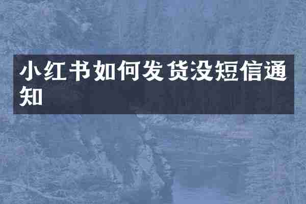小红书如何发货没短信通知
