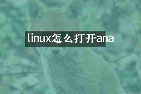 linux怎么打开ana