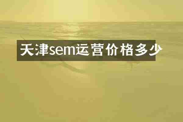 天津sem运营价格多少