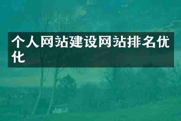 个人网站建设网站排名优化