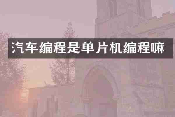 汽车编程是单片机编程嘛