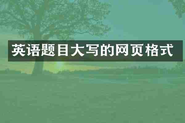 英语题目大写的网页格式