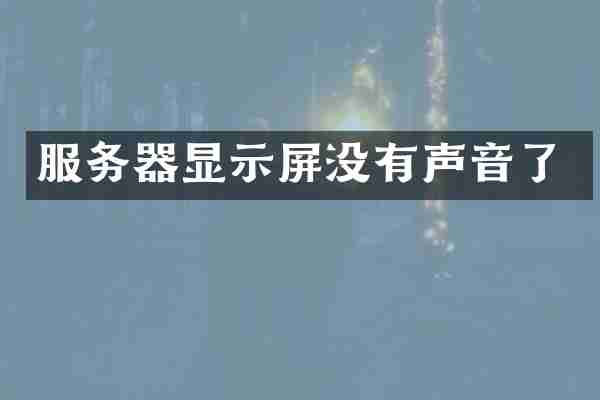 服务器显示屏没有声音了