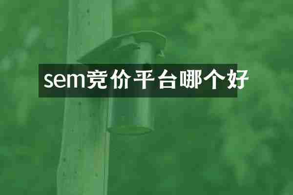 sem竞价平台哪个好