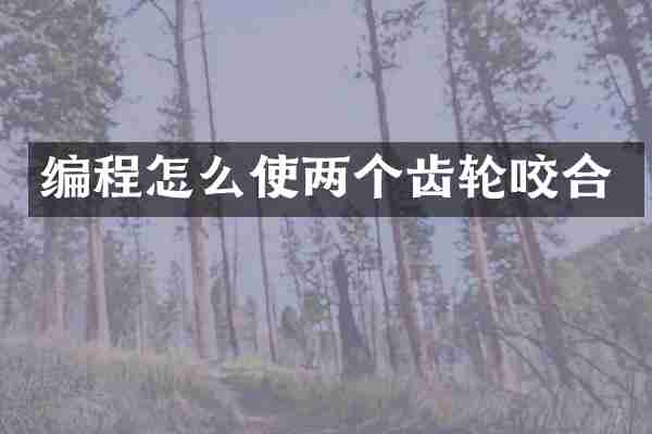 编程怎么使两个齿轮咬合