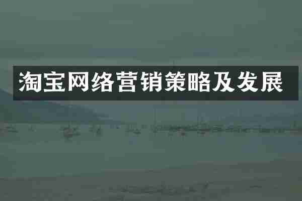 淘宝网络营销策略及发展