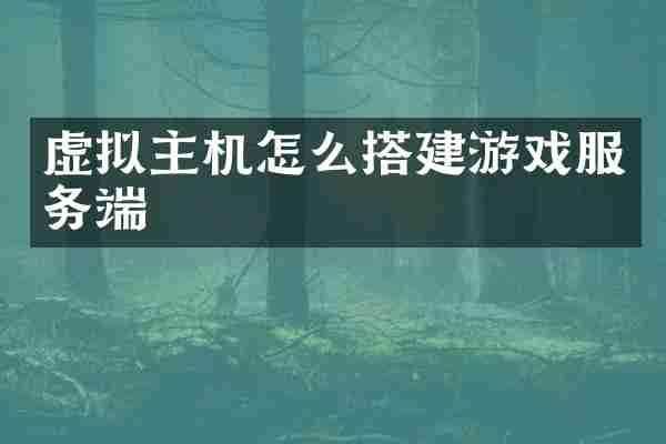 虚拟主机怎么搭建游戏服务端