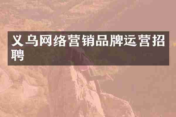 义乌网络营销品牌运营招聘