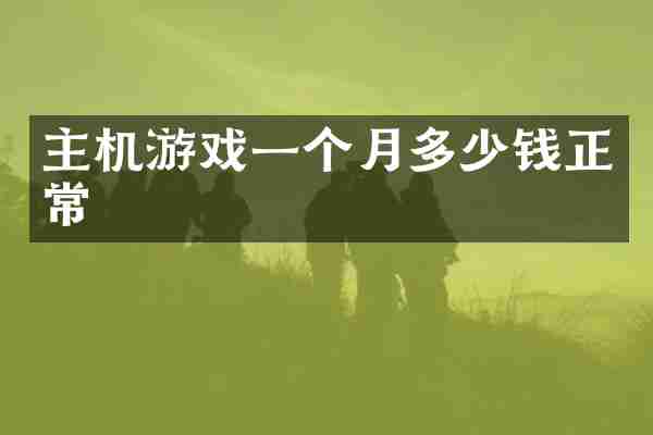 主机游戏一个月多少钱正常