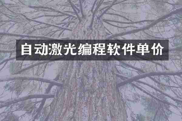 自动激光编程软件单价