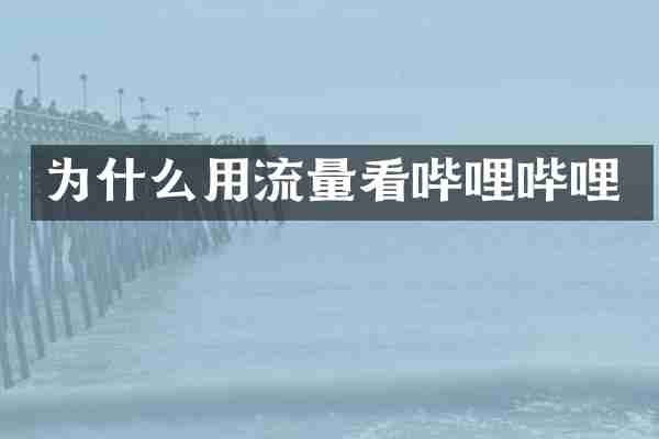 为什么用流量看哔哩哔哩