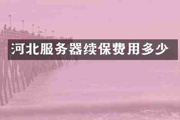河北服务器续保费用多少