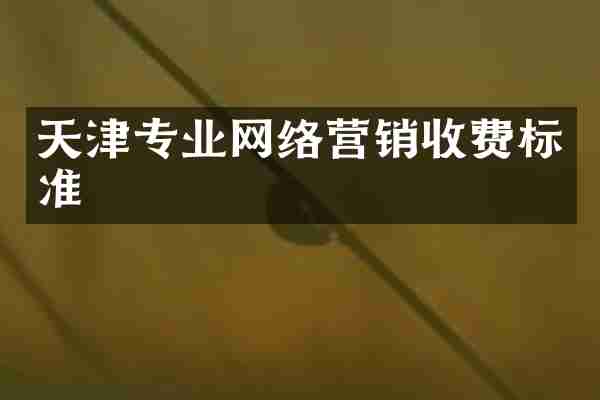 天津专业网络营销收费标准