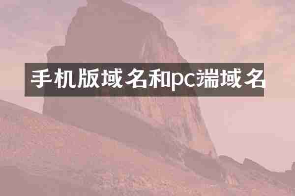 手机版域名和pc端域名
