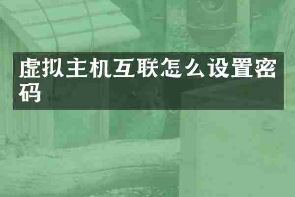 虚拟主机互联怎么设置密码
