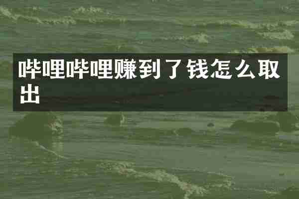 哔哩哔哩赚到了钱怎么取出