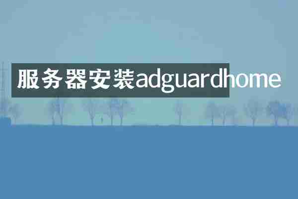 服务器安装adguardhome