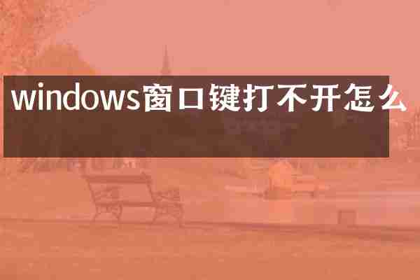 windows窗口键打不开怎么办