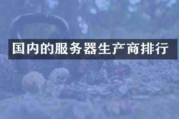 国内的服务器生产商排行
