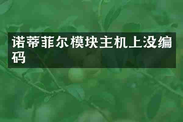 诺蒂菲尔模块主机上没编码